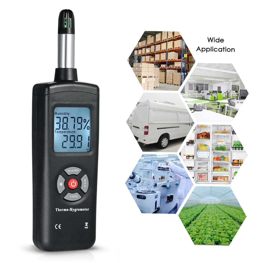 Digital LCD Thermometer Hygrometer High-Precision Temperature Humidity Meter Psychrometer Wet Bulb Dew Point Temperature Tester