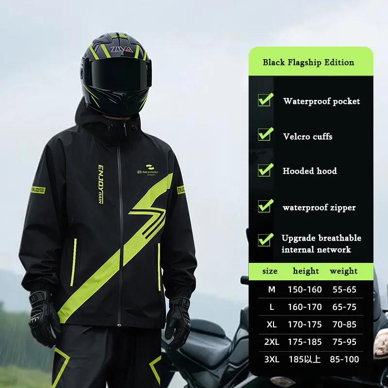 2026 New Motorcycle Raincoat Jacket Men Windproof Split Rain Coat Waterproof Motorcyclist Women Raincoat