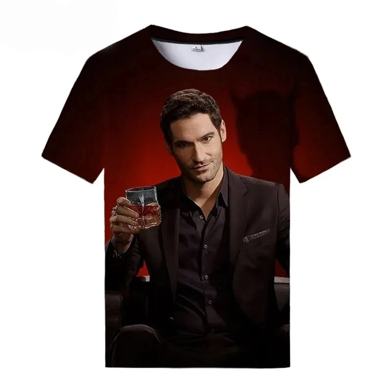 TV Series Lucifer Man 3D Print Men/ Women Casual Fashion Round Neck T-shirts Short Sleeve Tops Summer Oversized Unisex Clothing