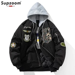 Supzoom New Arrival Hot Stand Collar Coat Baseball Uniform Zipper Cotton Liner Rib Sleeve Loose Brand Clothing Bomber Jacket Men