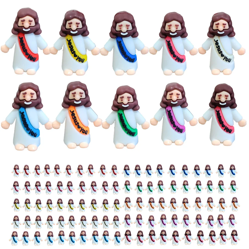 20/100Pcs Jesus Loves You Mini Figurines | Easter Egg Filling Stuffers Sunday School Party Favors Hide And Seek Game Gifts
