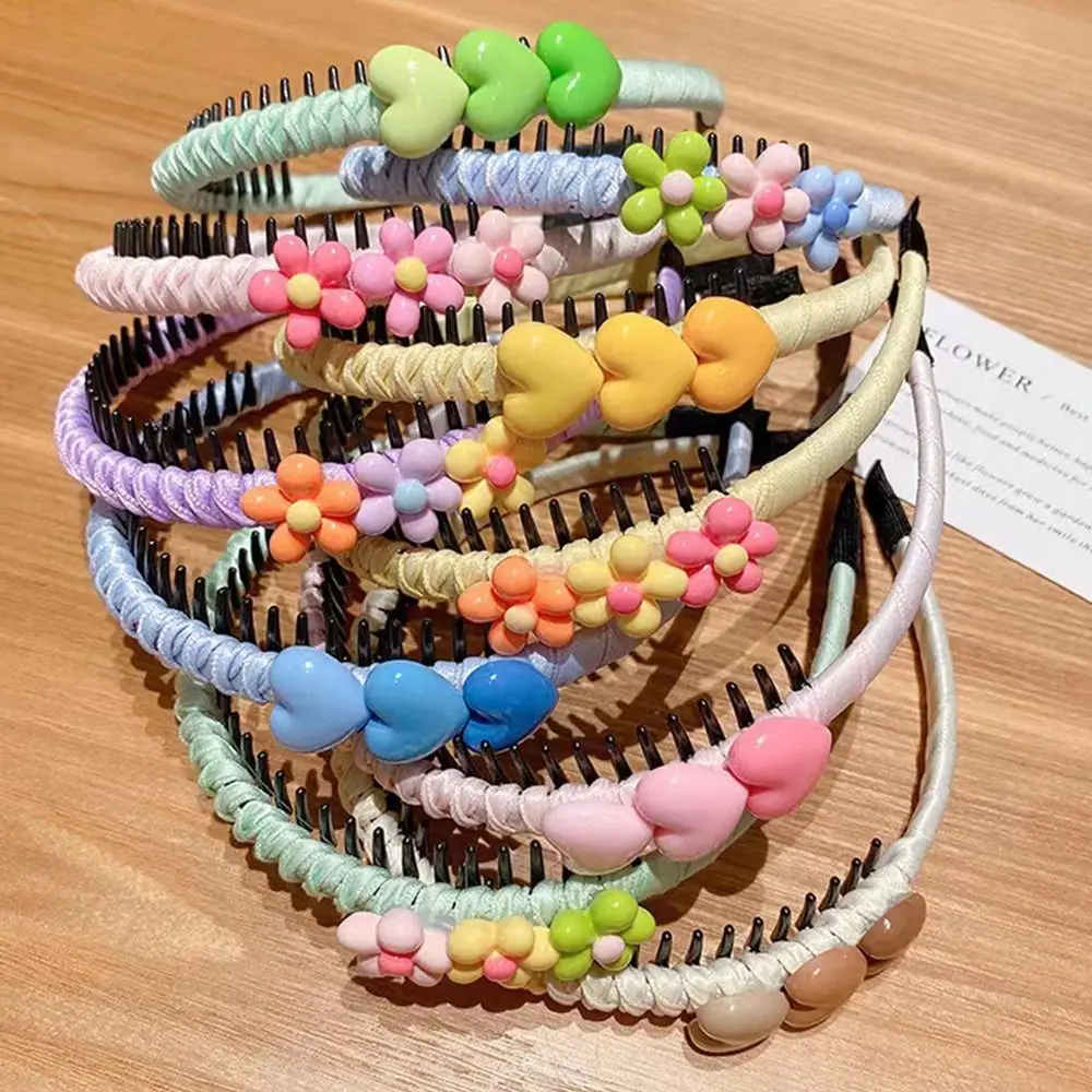 Neues Mädchen Stirnband niedliche Liebe Herz Blume Zahn Haar bänder Kinder Kinder schöne Haare dekorieren Haar reifen Mode Haar Zubehör