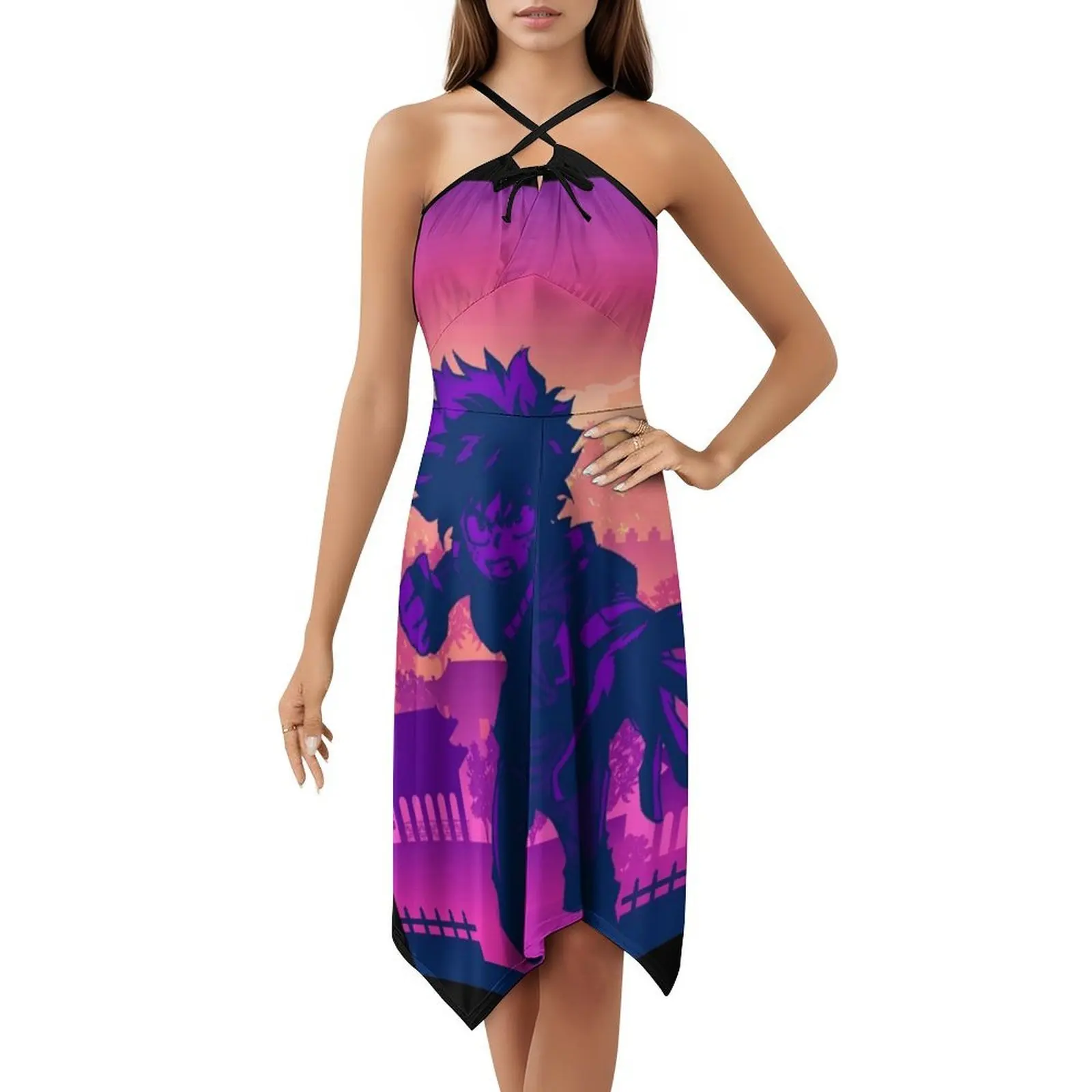 فستان باكوغو بوهو أنيق أنيق لحفلات الزفاف على الشاطئ فستان Deku Deku Boku No Hero Deku Anime Deku ملابس نسائية #5