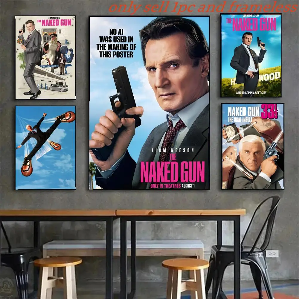 Póster artístico con impresiones, decoración para el hogar, dormitorio, sala de estar, regalo, película de acción y comedia, T-The Naked Gun