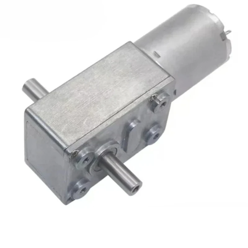 JGY370 6V Dual Output Shaft Reducer Motors 12V Volt DC Worm Geared Double Shaft Motor 24V DC Reversed Reduction Self-lock