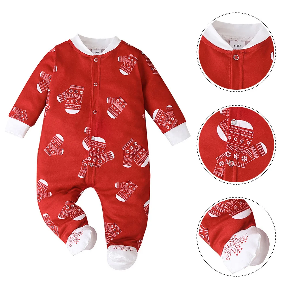 

1Pcs Baby Christmas Romper Newborn Cotton Jumpsuit Long Sleeve Autumn Winter Baby Clothes Breathable Toddler Costume