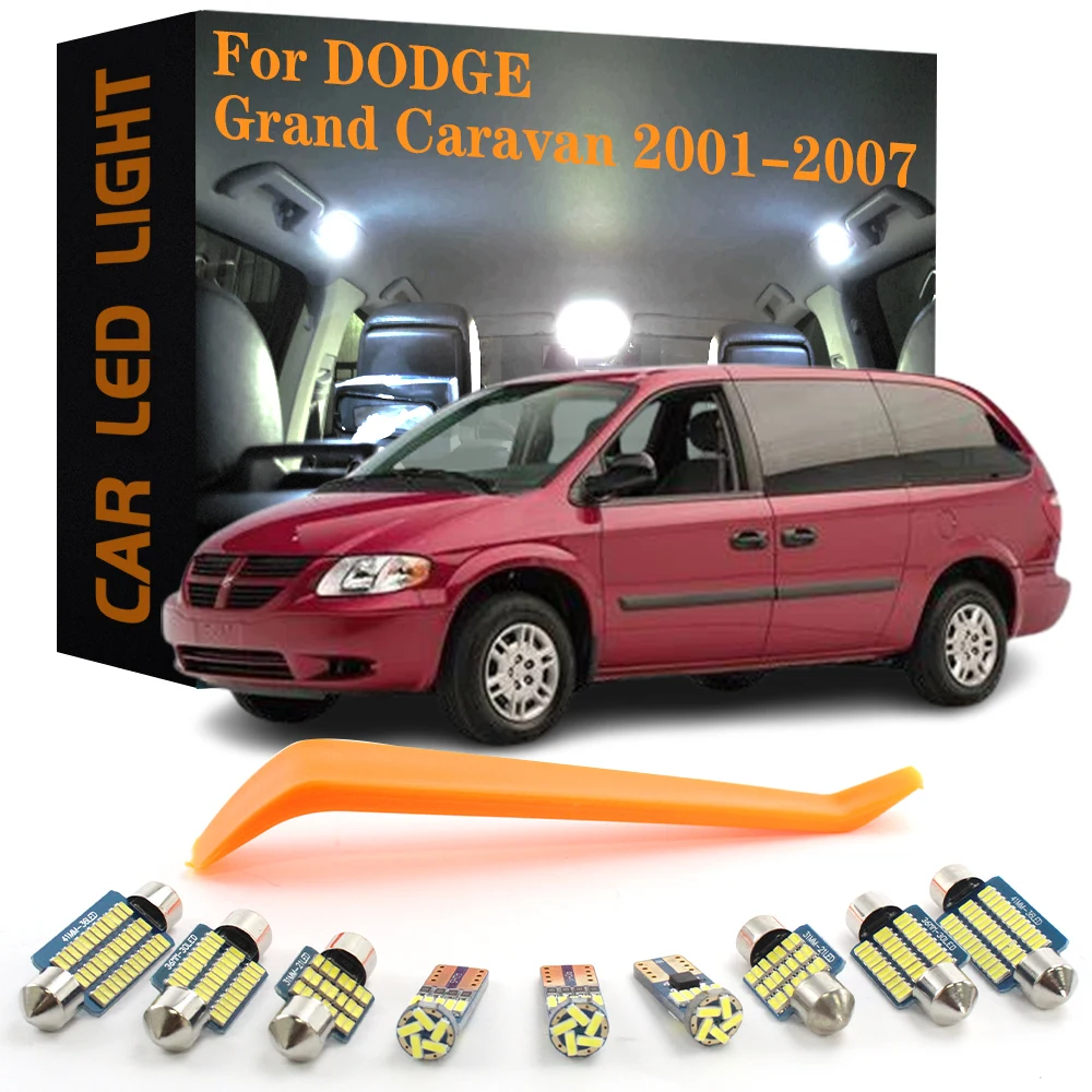 9pcs Canbus Car Accessories LED Interior Lights For Dodge Grand Caravan 2001 2002 2003 2004 2005 2006 2007 No Error Auto Lamps