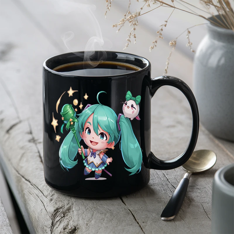 11oz Anime Hatsune Miku Kawaii Cute Creative Simple Ceramic Mug Mug Family Office School Gift Daughter Friends Family