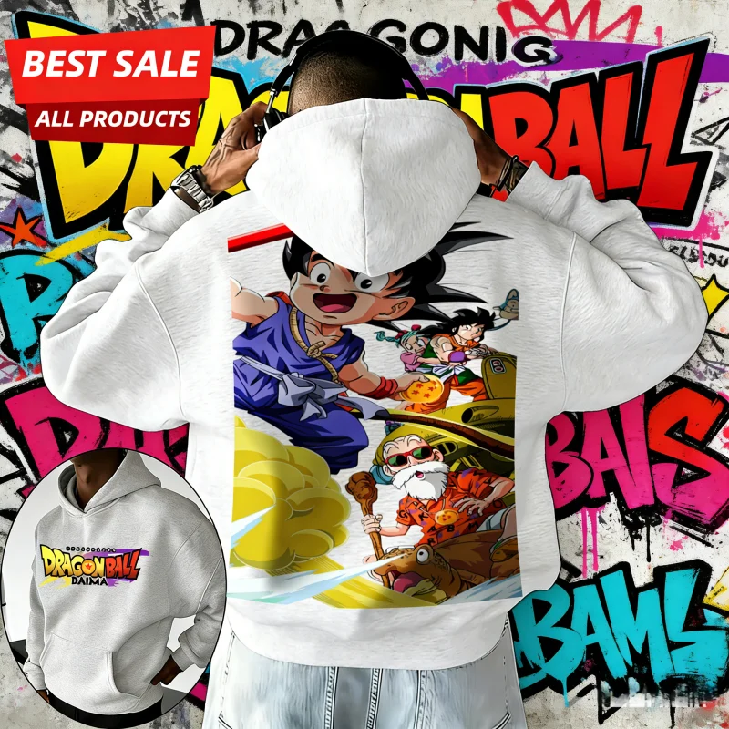 2026 Herbst Winter Dragon Ball DAIMA Kid Goku Klassische Charaktere Baumwoll-Retro-Hoodie Übergroß Unisex für DB-Fans Streetwear Y2k