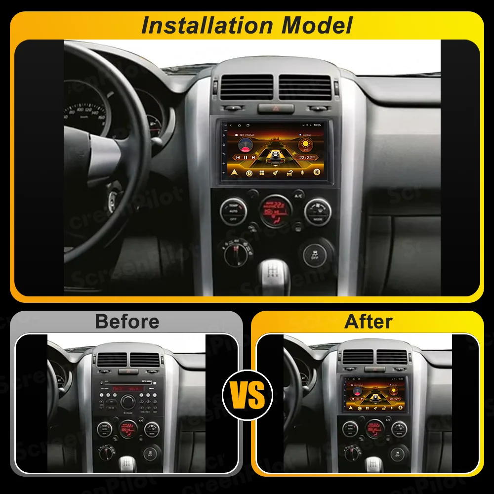 For Suzuki Grand Vitara 3 2005 2006 2007-2015 Android 16 Car Radio 2 din Multimedia Video Player Carplay Bluetooth 8 Core 5G DSP