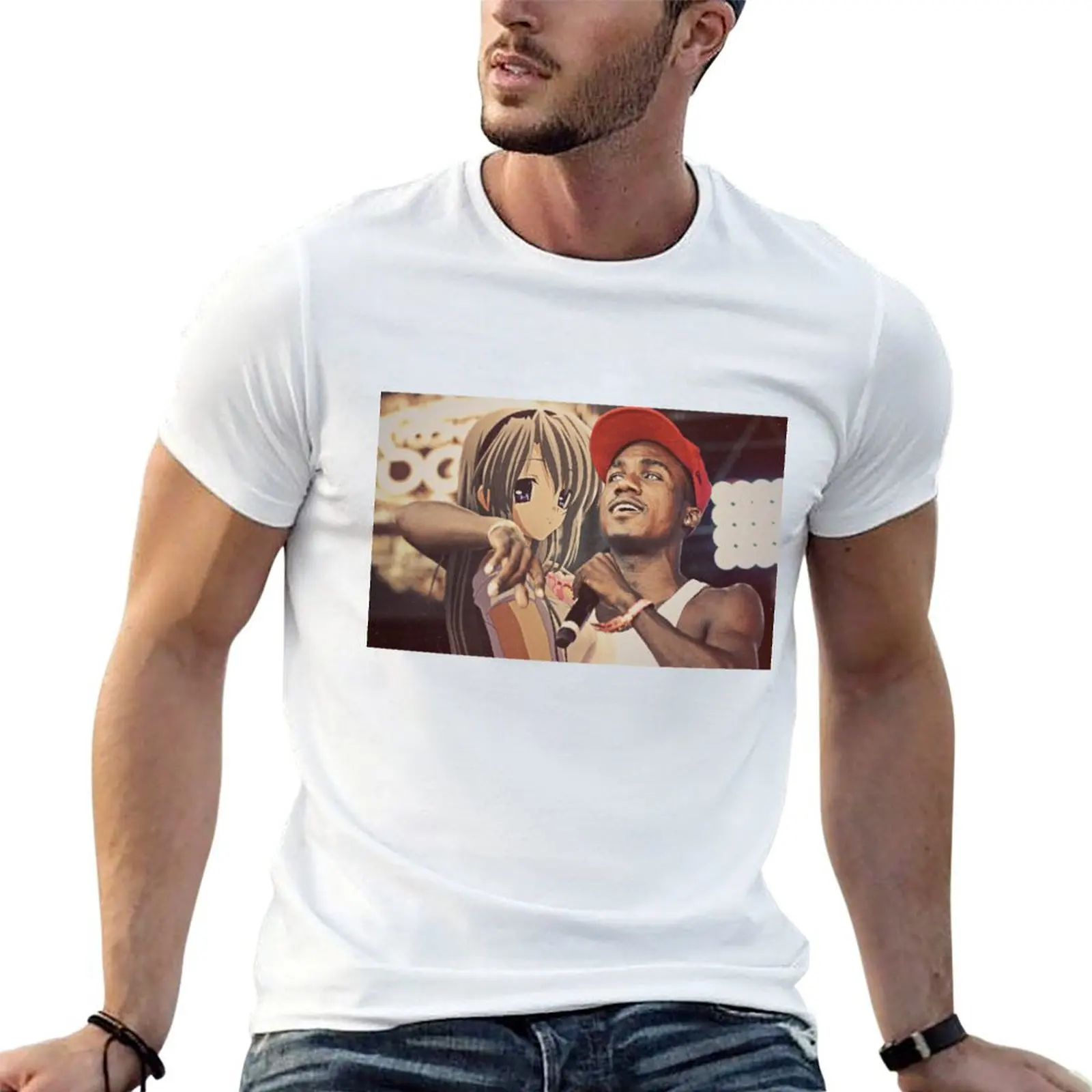 Футболка Hopsin x Tomoyo (Clannad), хлопковые футболки, мужские футболки из 100% для мужчин, винтажная футболка с рисунком