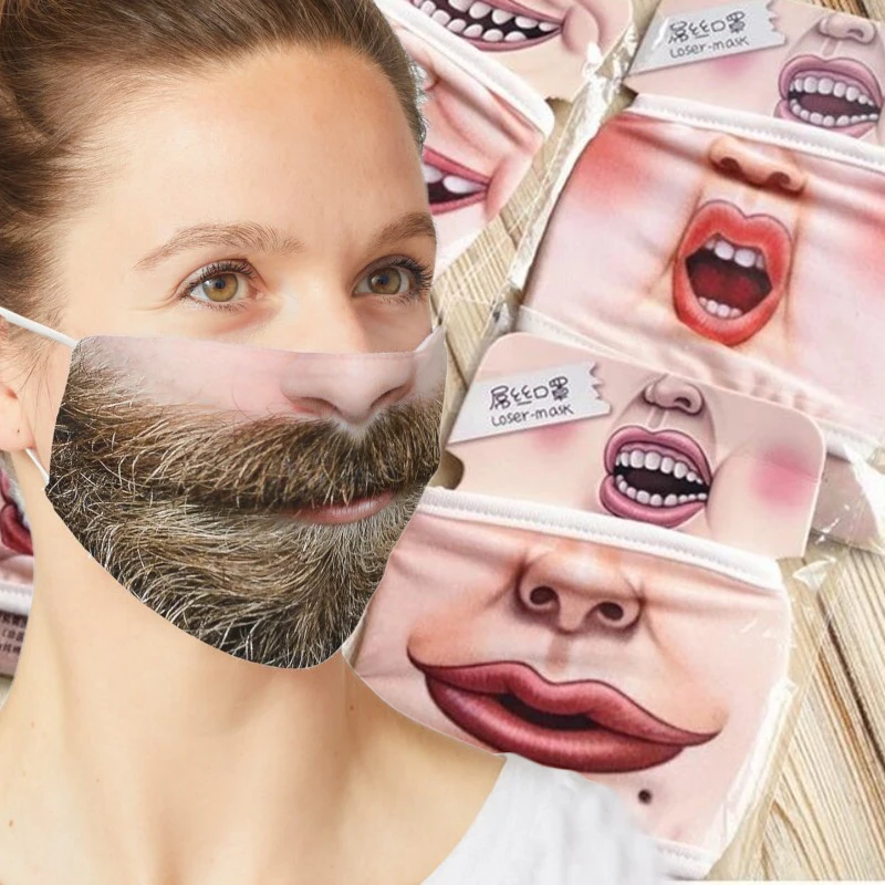 Halloween Funny Men Women Face Mask Adults Funny Pattern Cotton Mouth Masks Outdoor Masque Lavable Mask Face Halloween Cosplay