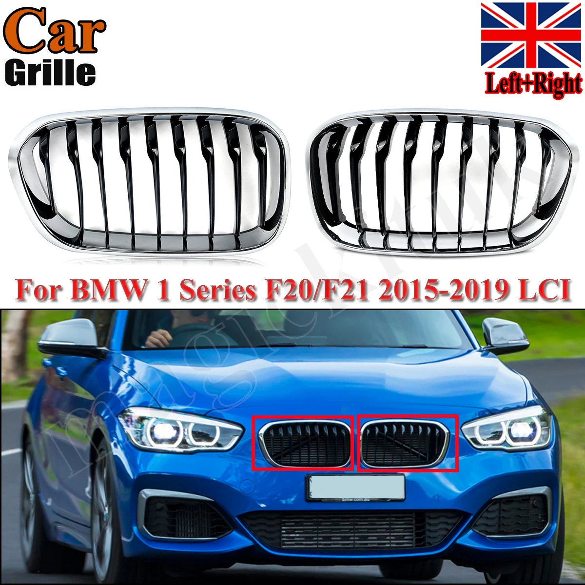 

SAIQINGSP For 2015-2017 BMW 1 Series F20 F21 LCI Model Front LIFT /Right Kidney Grille Car Accessories Tools