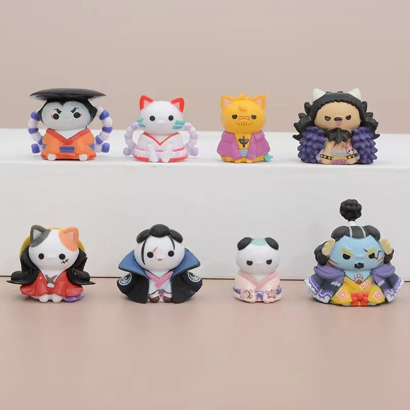 One Piece Anime-Figur der Katzenserie: Niedliche Luffy, Ace, Sabo, Zoro, Sanji, Shanks, Kaido, Katakuri PVC-Modelle als Geburtstagsgeschenk – Detail 1