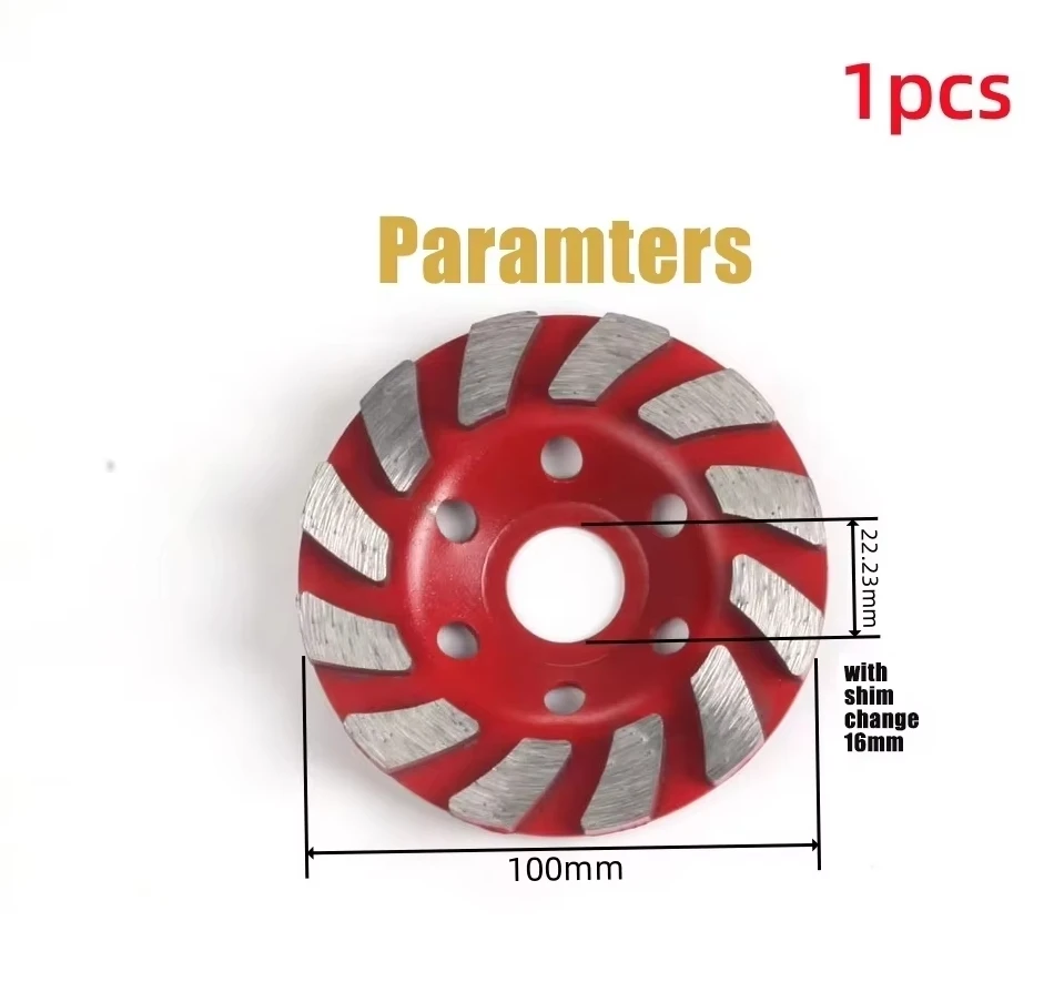 4 Inch Concrete Turbo Diamond Grinding Cup Wheel 12 Segments Heavy Duty Angle Grinder Wheel for Concrete Masonry Grinding Polish
