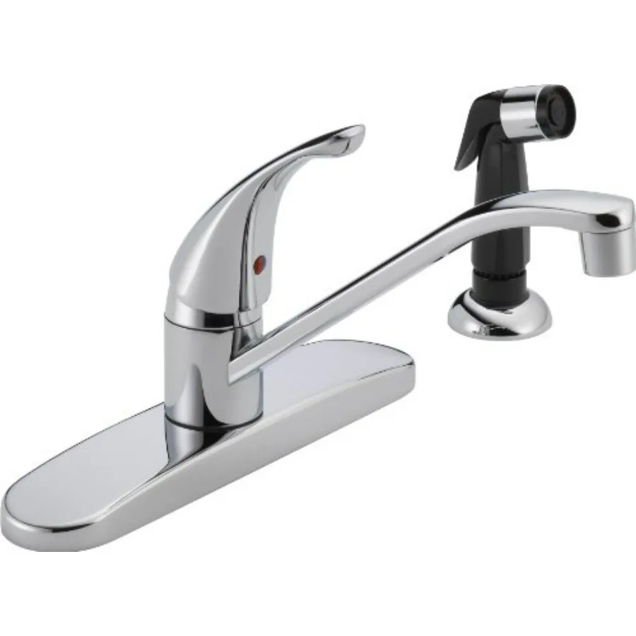

Single-Handle Kitchen Sink Faucet with Side Sprayer Chrome P115LF