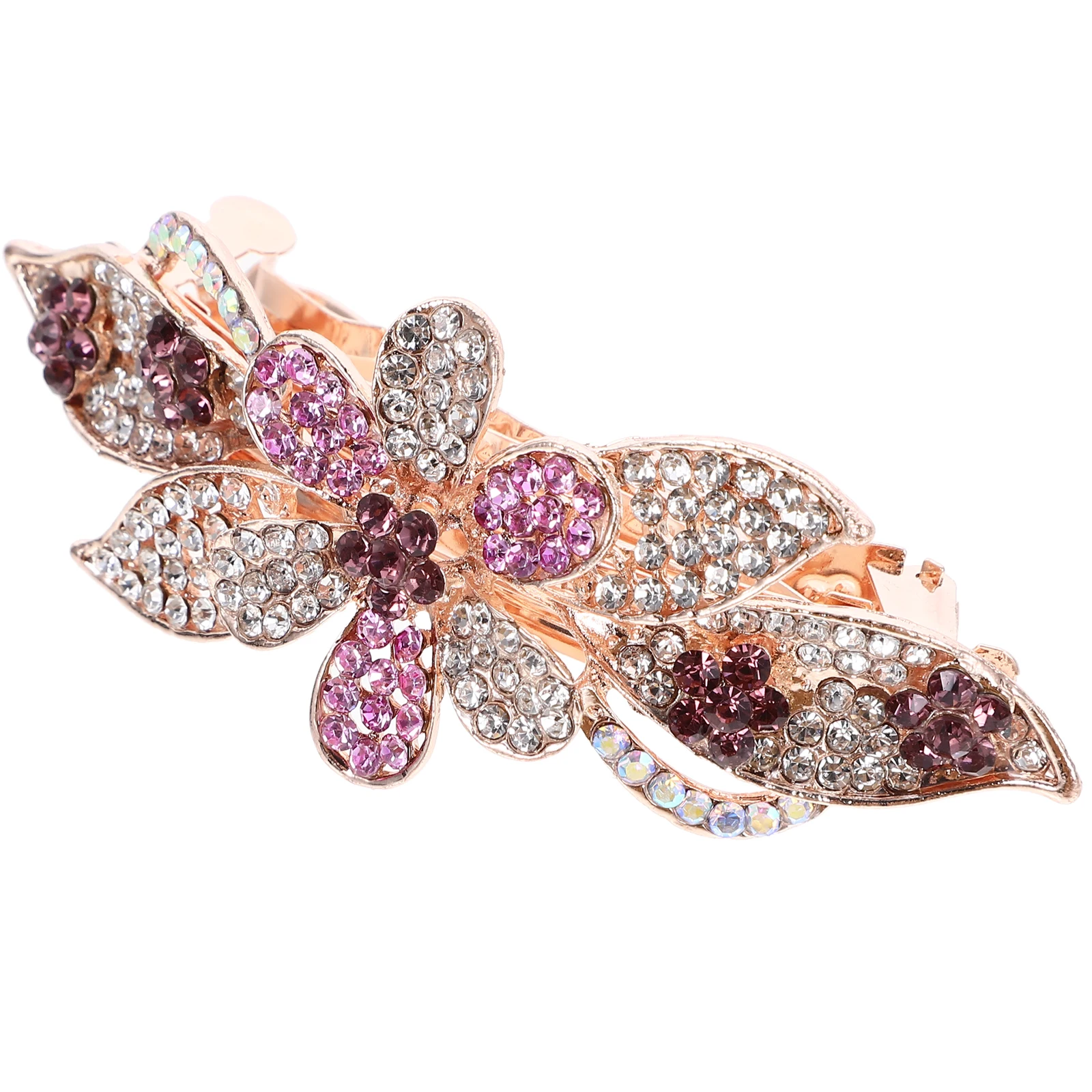 

Rhinestone Hairpin Large Women Pink Spring Ponytail Clip Vintage Accessories Girls Hair Clips Decorative Metal Barrette