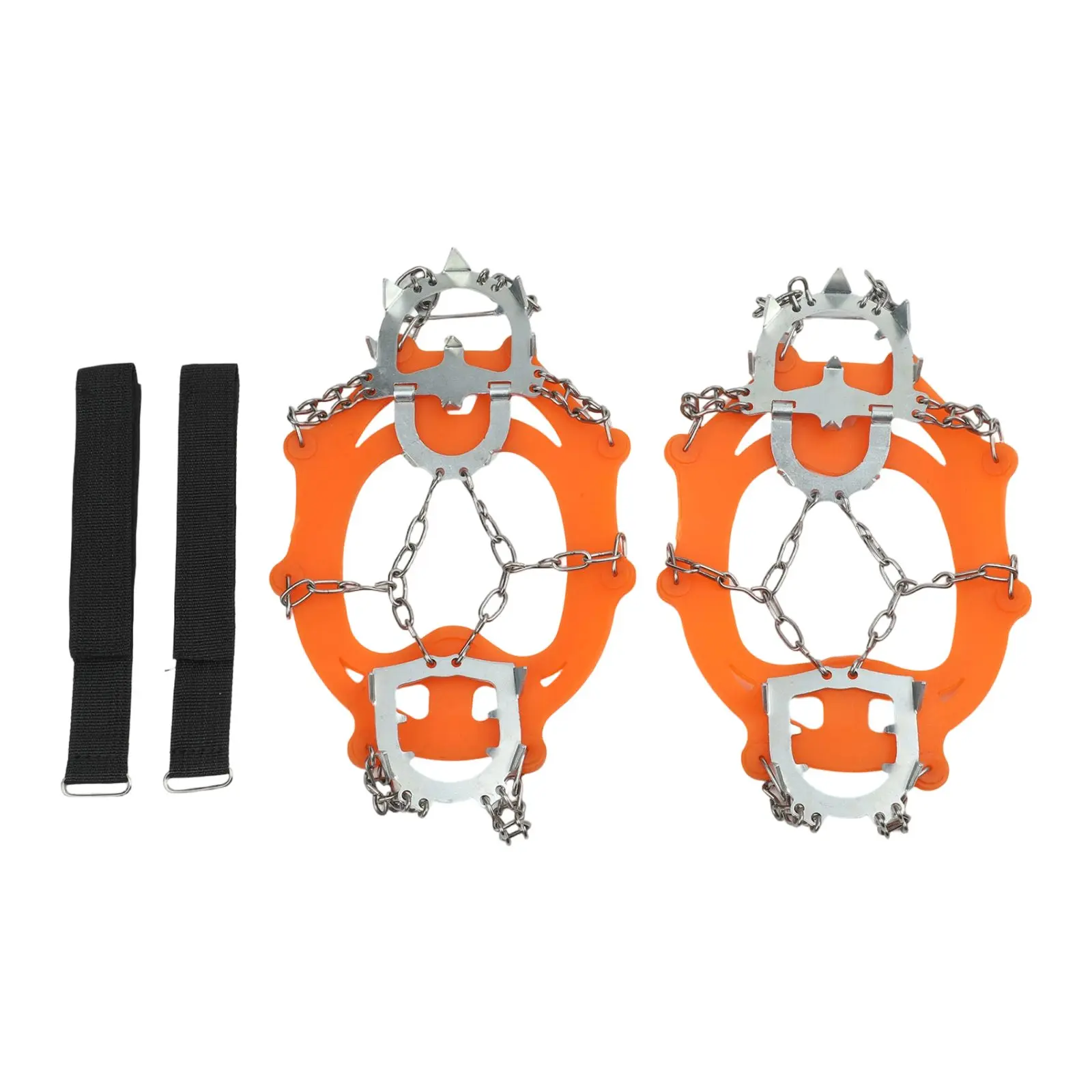 2pcs Ice Crampons Snow Cleats Anti-slip Shoe Covers Stainless Steel Spikes Chain Ice Grips Winter Outdoor Hiking
