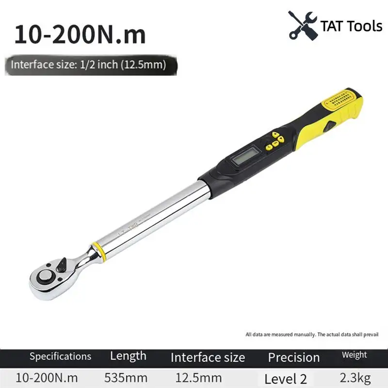 

1/2In 10-200N.M Digital Torque Wrench Professional Torque Adjustable Wrench For Bike Car Bicycle Repair Torque Tool Key