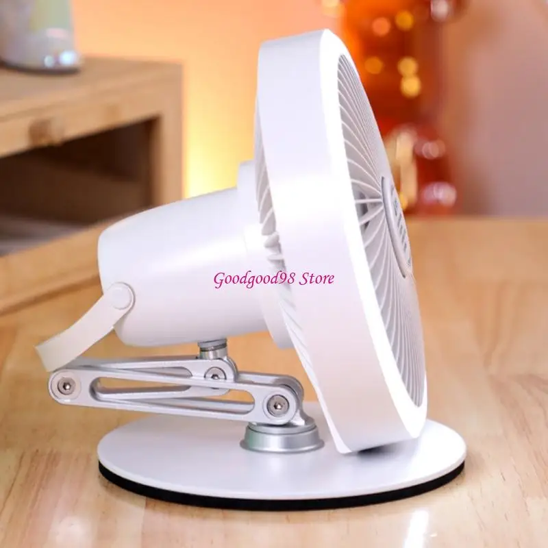 360 Degree Rotating Base USB Desktop Fan Adjustable Height 3 Speed Quiet Fan 