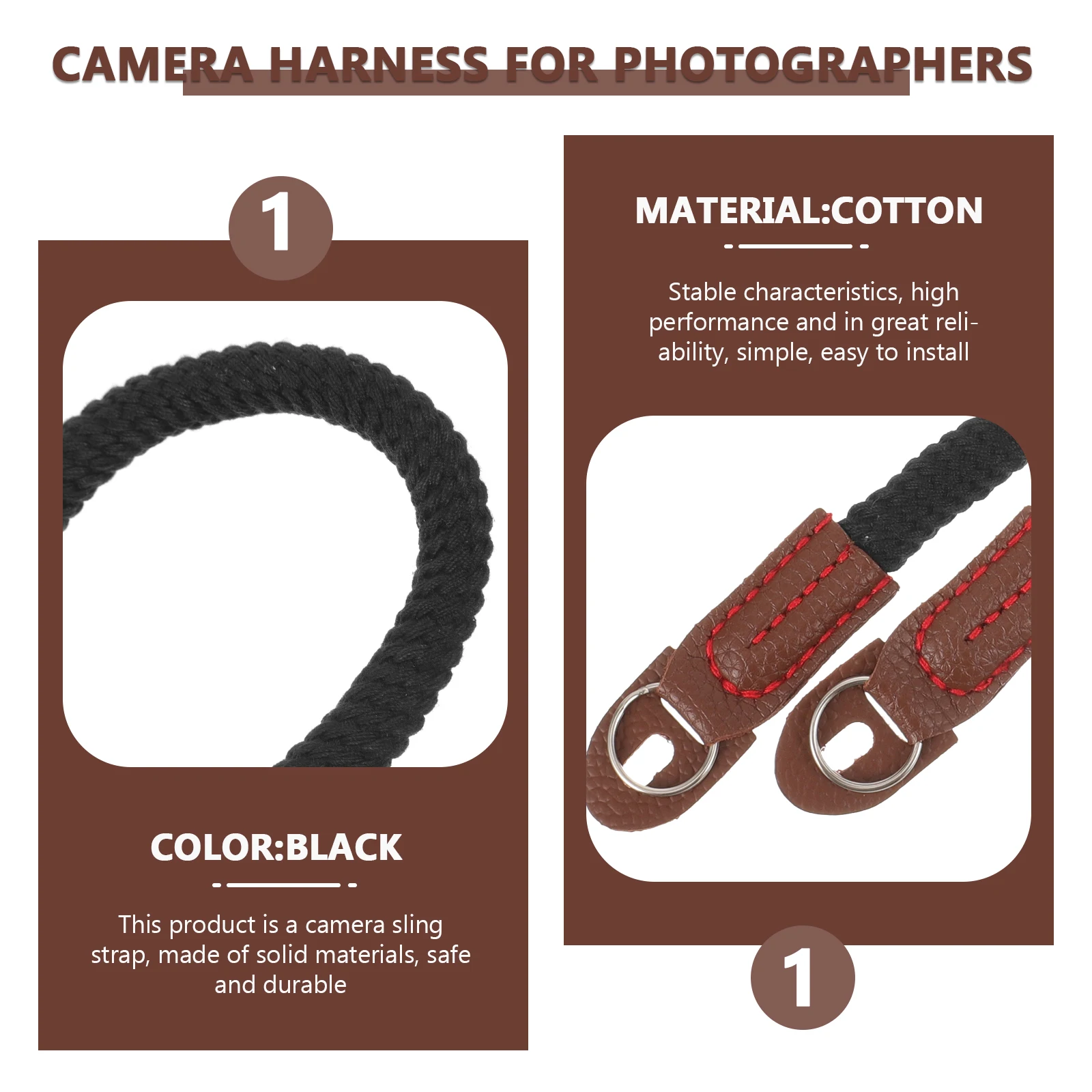

Stylish Camera Sling Strap Neck Lanyard Dslr Hand Grip Wrist Shoulder Strap For Photographers Lightweight Portable Easy Carry