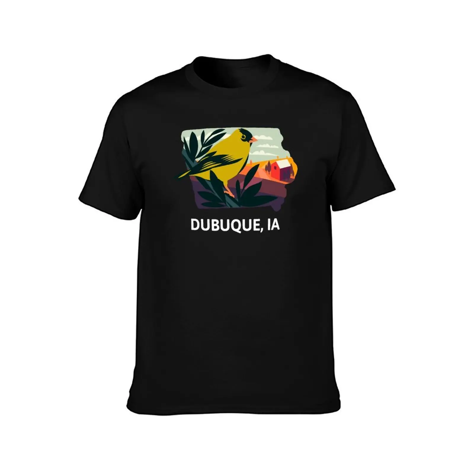 Dubuque, IA T-Shirt, Summer Casual Cotton Tee, Oversized Streetwear Tops, Vintage Graphic Print, Loose Fit Short Sleeve