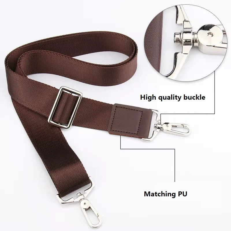 Freies Verschiffen 3,8 cm Breite Nylon starke Tasche Strap Handtasche Schul Ersetzen Gürtel