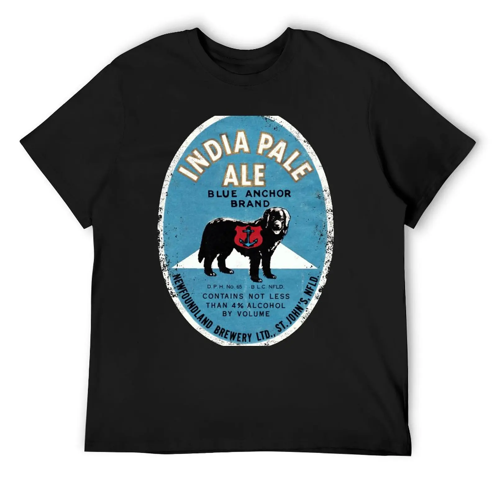 

Newfoundland Beer Label (Blue Anchor) T-Shirt heavyweights oversize t-shirts man plus sizes sublime mens t shirts top quality
