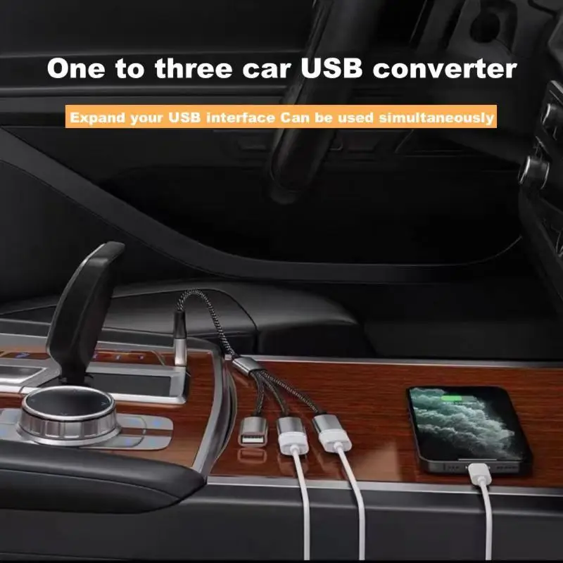 3 In 1 Type C To USB 3 Ports Hub Splitter Portable Multi Port USB Expander Adapter For Laptop Desktop Phone Office Use