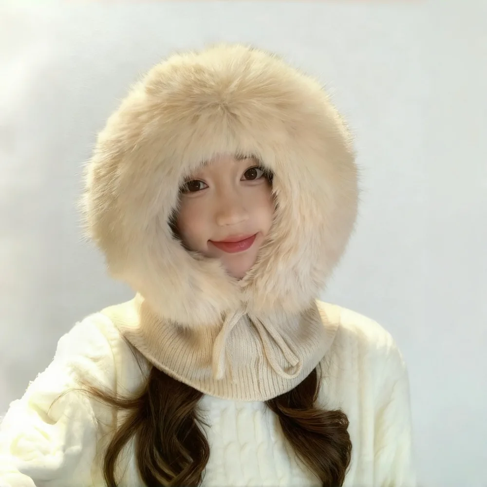 بالاكلافا المرأة الخريف الشتاء ألياف البوليستر محبوك قبعة العصرية ومتعددة الاستخدامات الدافئة والباردة واقية البلوز القبعات #4