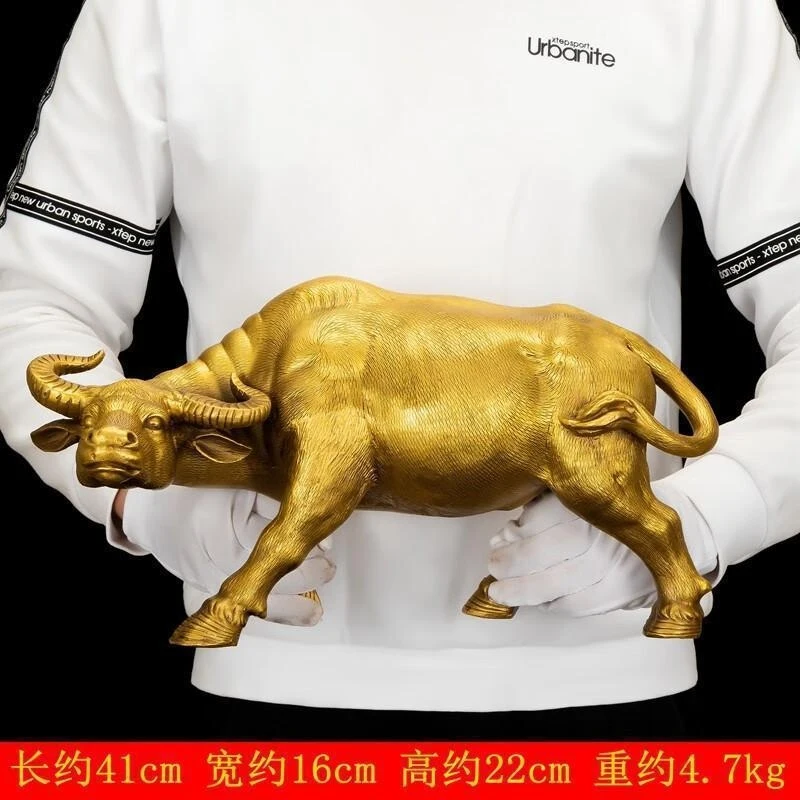 Bronze Buffalo Ornaments, Zodiac Ox, Good Luck Home And Office Decoration, Suitable As A Housewarming Gift