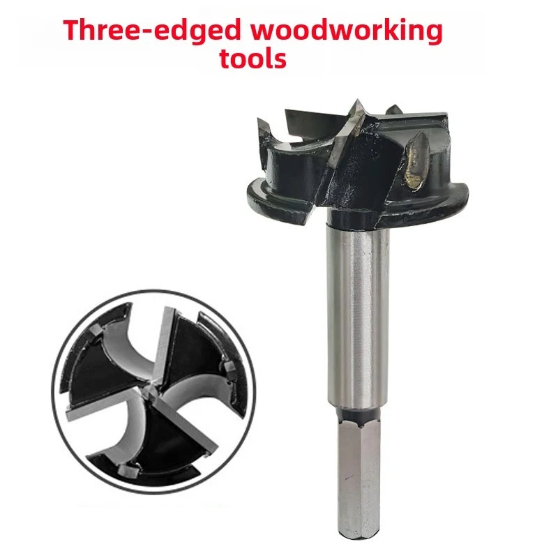 35mm 3-Teeth Wood Boring Bit, Cabinet Hinge Hole Cutter Wardrobe & Drawer Timber Drilling