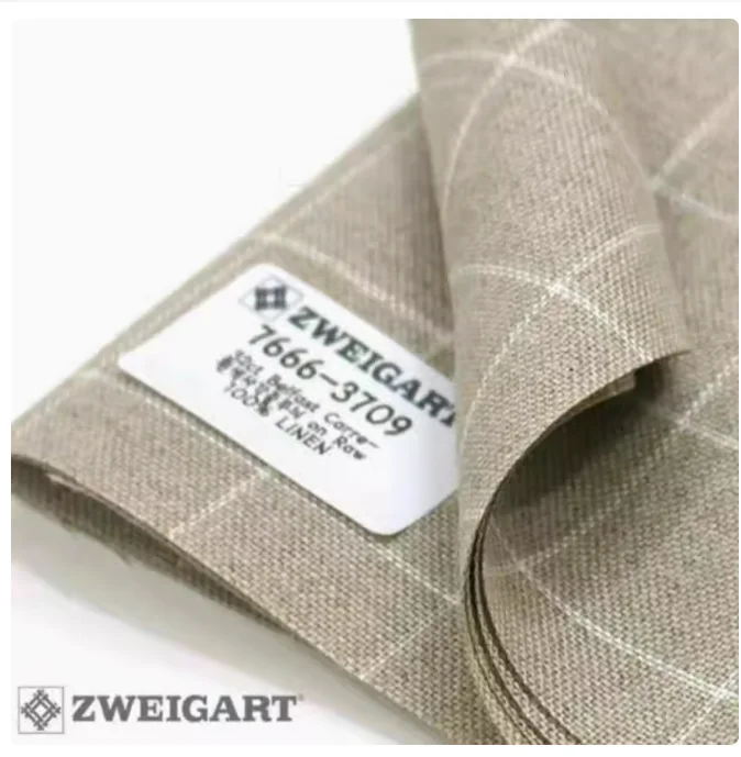 7666-370932CT plaid cloth, linen, German ZW embroidered cloth, cross embroidered cloth, spot 35-35cm