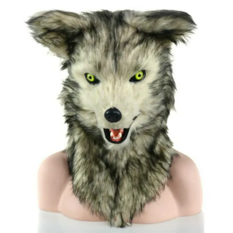 Can Mouth Move Wolf Mascot Custome Fursuit Cosplay Animal Hot Halloween Liflike Cartoon Mask Carnival Halloween Xmas Easter Ad