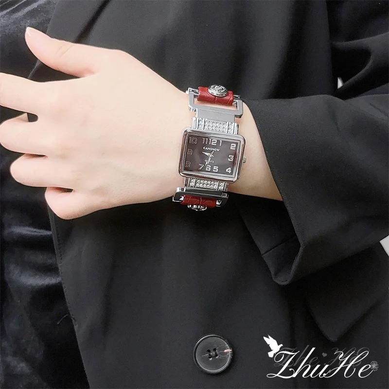 Fashionable And Simple Rectangular Watches For Men And Women's Carnival, Luxurious Copper Alloy Jewelry And Accessory Gifts