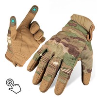 Men's Tactical Touchscreen Gloves - Multi-Sport Motorcycle & Running Gloves, Breathable Camo Design with Full Finger Sensitivity
