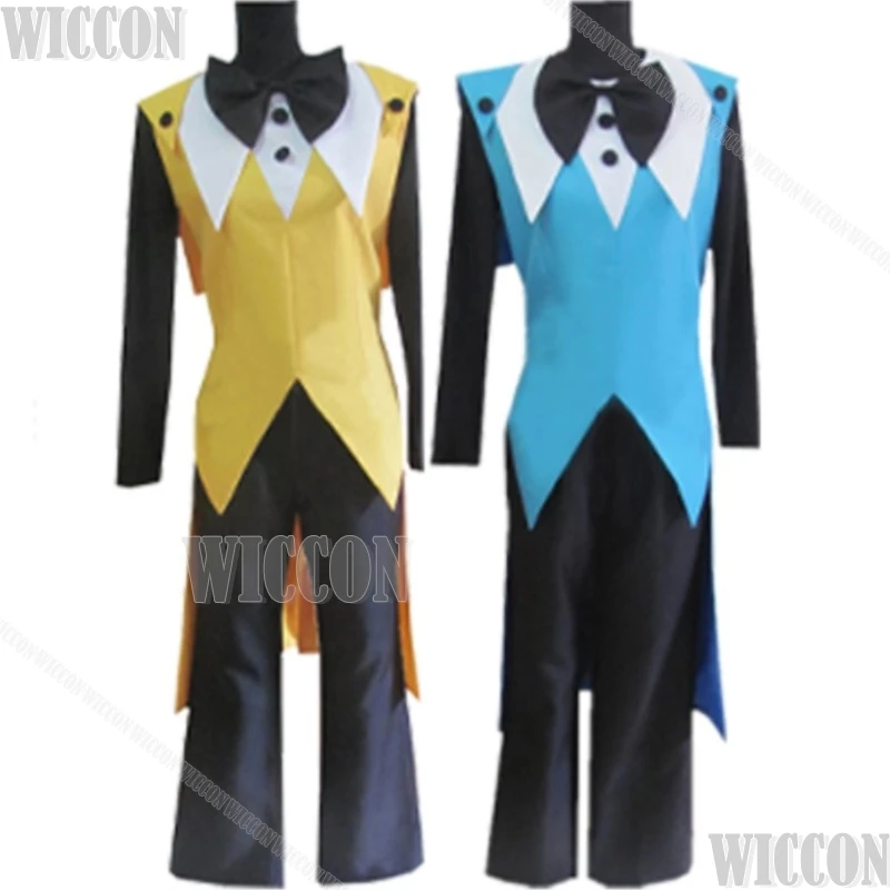 Bill Cipher Will Cipher Anime Cos Costume Yellow suit Blue Uniform Hat Gloves Cosplay Holloween Party Role Play Man Comic-Con