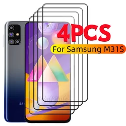 4/3/2/1PCS Full Cover Glass For Samsung M31S Glass Samsung Galaxy M31S Glass Full Glue Cover 9H HD Screen Protector Samsung M31S