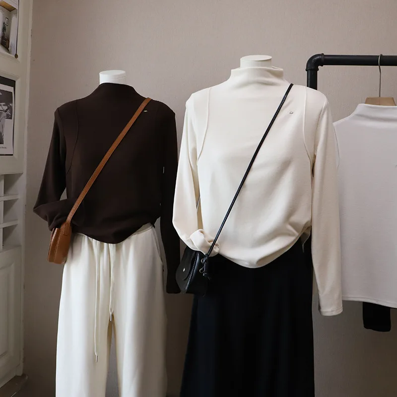 レディース ロング丈 裏起毛 ベースレイヤー ハイネック 肌に優しい 暖かい スリップトップ インナー 冬用インナーウェア 2025年新作