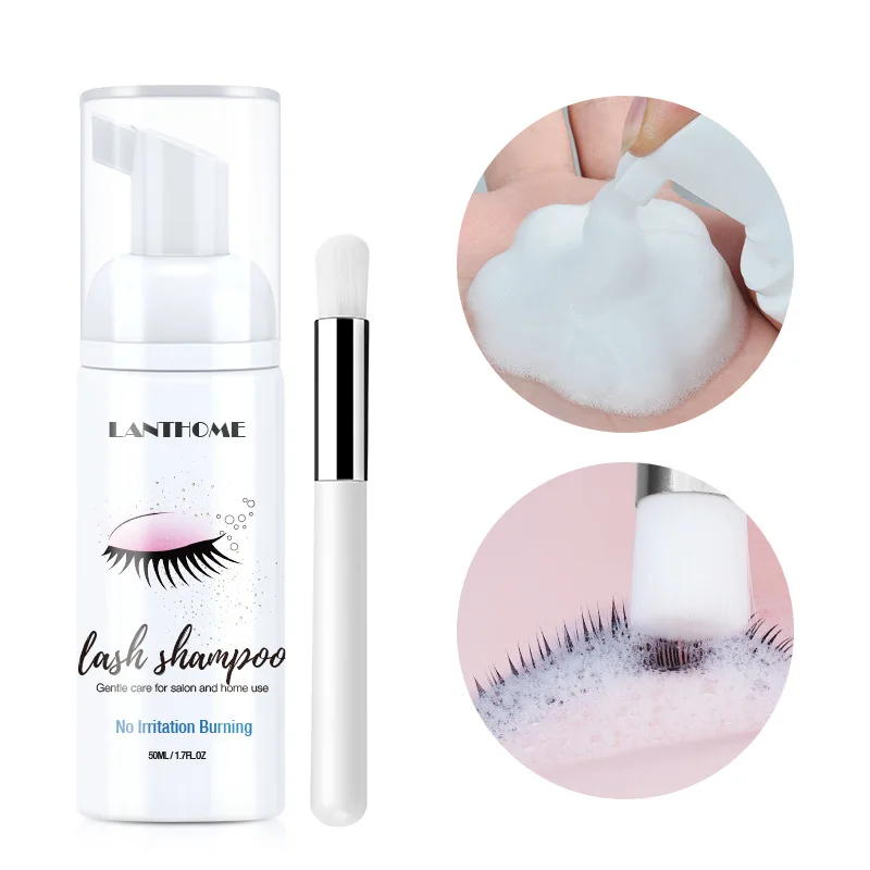 Efficient Foam Pump Design No Stimulation Makeup Cleaning Remover Extensions Brush Eyelash Shampoo