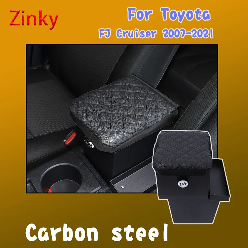 Car Armrest Box Safe Deposit Storage Box with Lock Organizer For Toyota FJ Cruiser 2007-2021 Stowing Tidying Accessories