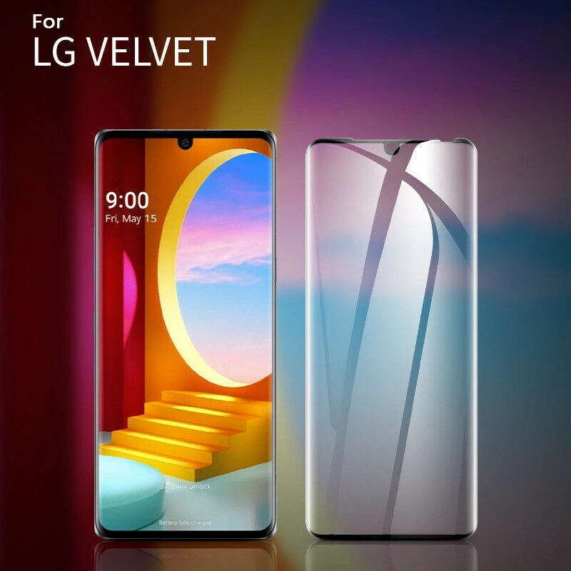 3D изогнутые защитные пленки для экрана LG Velvet HD из закаленного стекла, противоскользящая защитная пленка, полное покрытие для телефона LG Velvet 5G