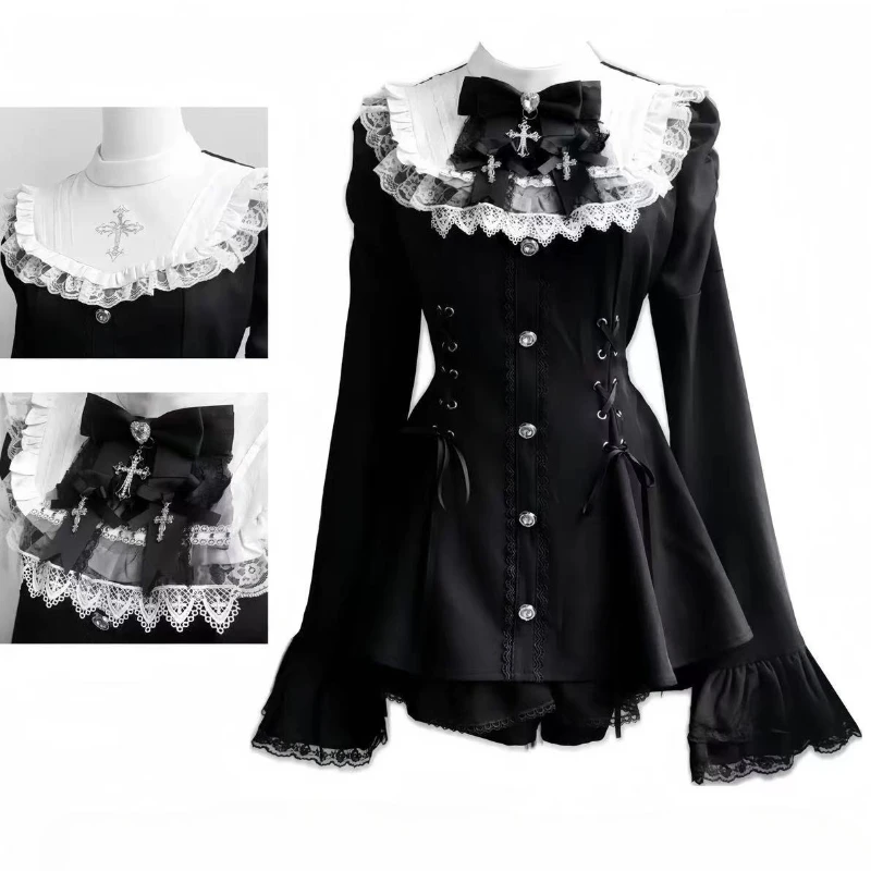ฤดูร้อนญี่ปุ่นGothic Y2k Lolitaชุดโบว์ชุดผู้หญิงวินเทจหวานลูกไม้Rufflesลายสก๊อตชุดY2k Slim Party Mini Dress