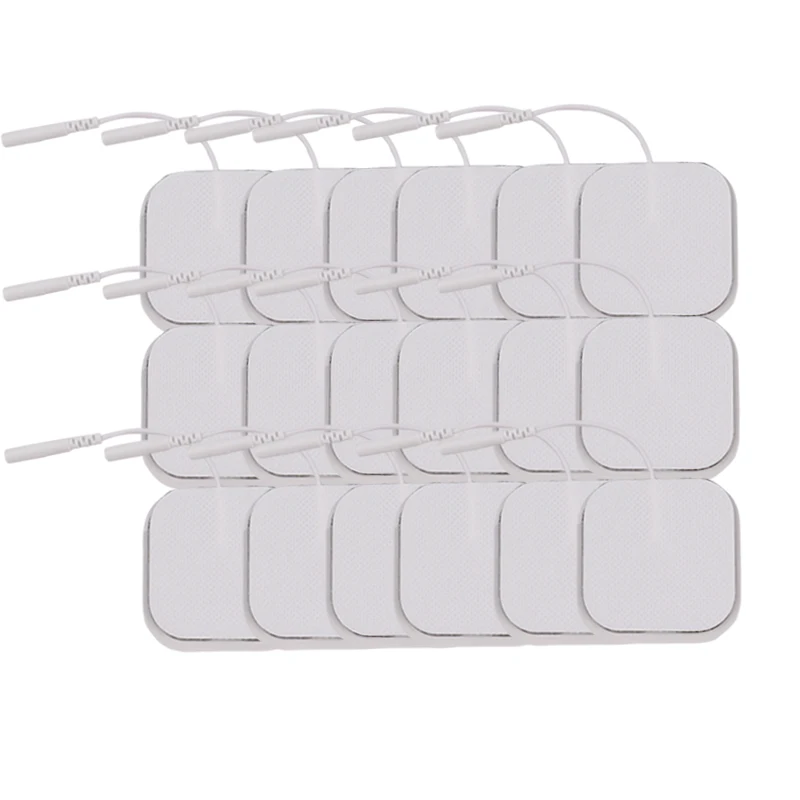 100Pcs/lot 5*5cm 2mm Plug Reusable Self Adhesive Tens Electrode Pads For Nerve Muscle Stimulator Digital Physiotherapy Massager