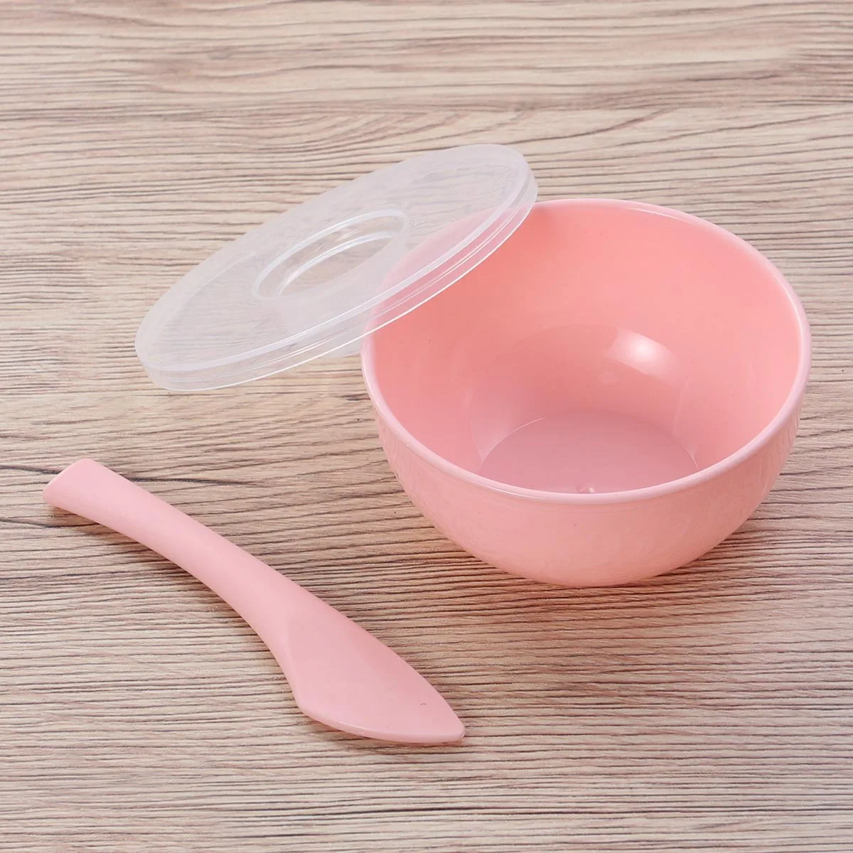 مجموعة غطاء وعاء قناع الوجه 3 في 1 من البلاستيك الوردي للعناية بالبشرة، مجموعة أدوات مكياج DIY للاستخدام المنزلي #3