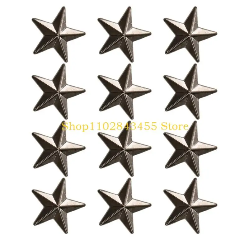 49MC 12pcs อินเทรนด์ Five Pointed Star Collar เข็มกลัด Badge Retros Pin