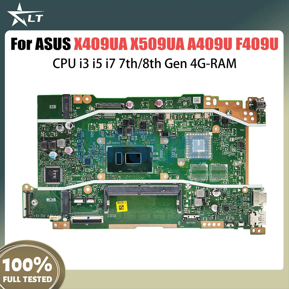 X409UA Laptop Motherboard For ASUS X509UA A409U F409U X409UB X509UB Notebook Mainboard CPU i3 4G RAM