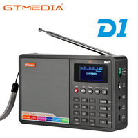 GTMEDIA D1 DAB/FM Portable Radio Support BT/TF Card Digital MP3 Player,Record Clock/Alarm/Sleep Timer With Time Backup AUX Input