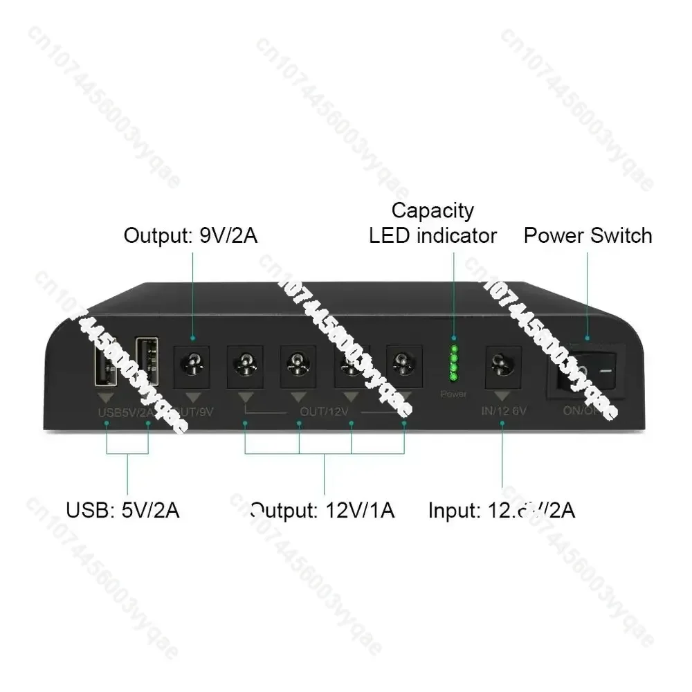 SL3400 DC 12V/9V/5V Output Small UPS Uninterruptible Power Supply 18650 27000mAh 98Wh Lithium-ion Backup Battery