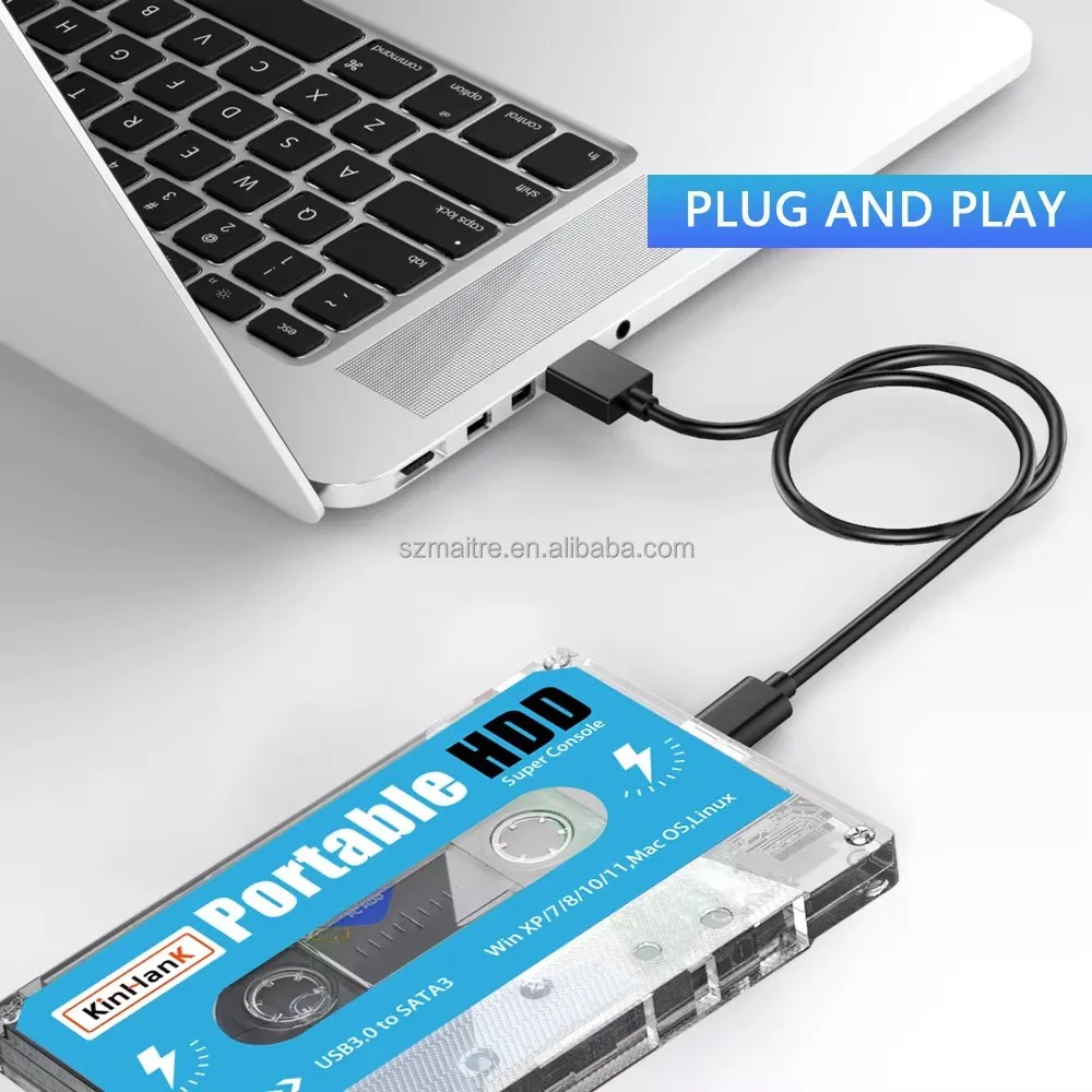 

2025 hot sale 500G HDD External Game Hard Drive Disk Batocera 33 System TV Video Game Console Blue Retro Disk Games Computer Dow